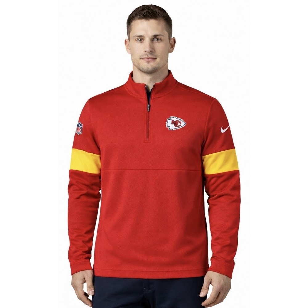 Nike NFL Kansas City Chiefs On-Field Sideline Jacket Men's XXL Dri-Fit 1/4 Zip